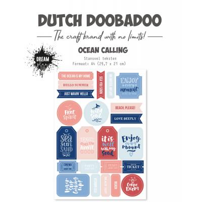 Dutch Doobadoo Dream Plan Do Ocean Calling - Die Cut Sheet - Texts
