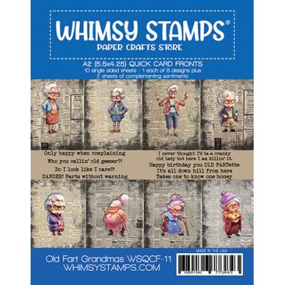 Whimsy Stamps Quick Card Fronts - Old Fart Grandma