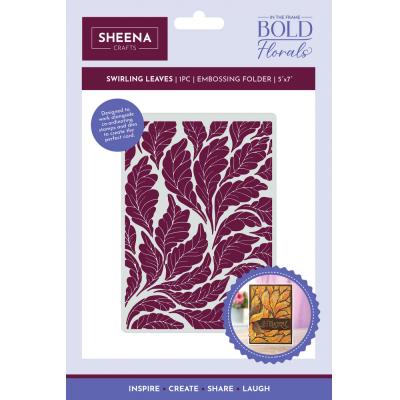 Crafter's Companion Sheena Crafts Embossing Folder - Swirling Leaves