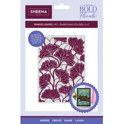 Crafter's Companion Sheena Crafts Embossing Folder - Ginkgo Leaves