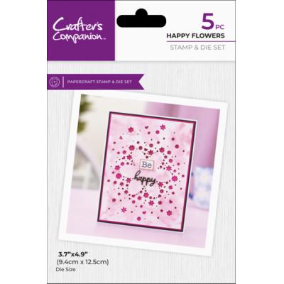 Crafter's Companion Stamp & Die Set - Happy Flowers