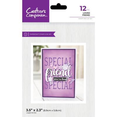 Crafter's Companion Stamp & Die Set - Loved Friend