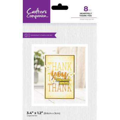 Crafter's Companion Stamp & Die Set - Heartfelt Thank You