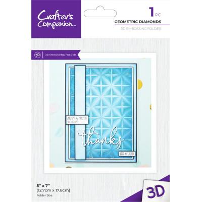 Crafter's Companion Bold 3D Folders 5x7 Inch 3D Embossing Folder - Geometric Diamonds