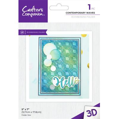 Crafter's Companion Bold 3D Folders 5x7 Inch 3D Embossing Folder - Contemporary Waves