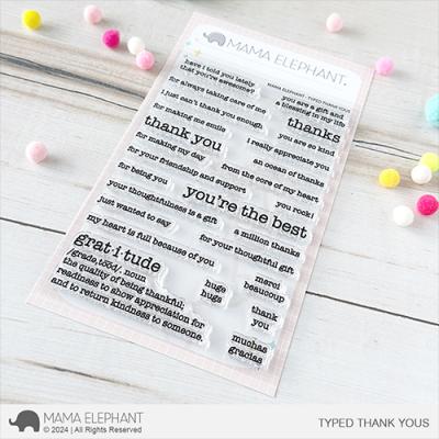 Mama Elephant Stempel - Typed Thank Yous
