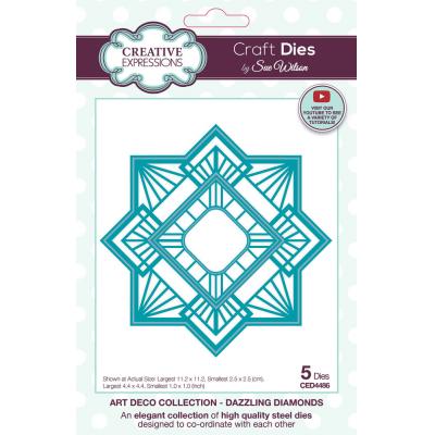 Creative Expressions Sue Wilson Craft Die - Art Deco Dazzling Diamonds