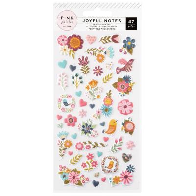 American Crafts Pink Paislee Joyful Notes - Puffy Sticker Icons