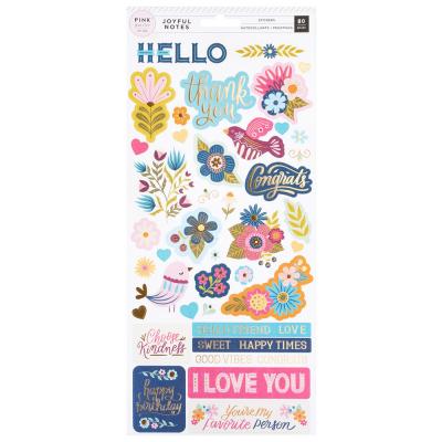 American Crafts Pink Paislee Joyful Notes - Stickers
