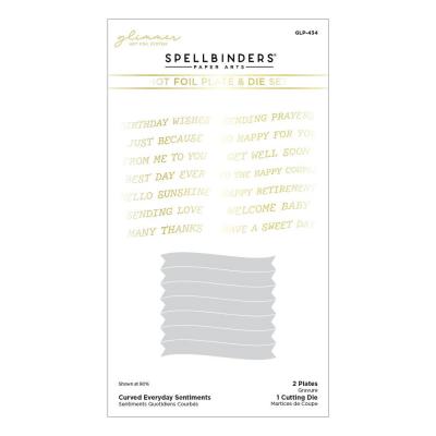 Spellbinders Hot Foil Plate - Curved Everyday Sentiments