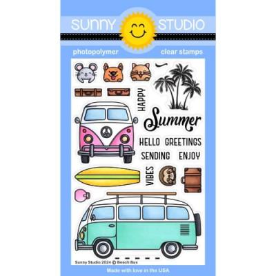 Sunny Studios Stempel - Beach Bus