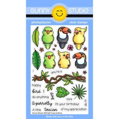 Sunny Studios Stempel - Tropical Birds