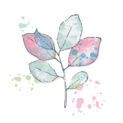 Sizzix by 49 and Market Stamp and Die Set - Painted Pencil Leaves