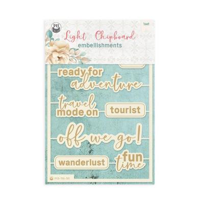 P13 Travel Journal - Light Chipboard Embellishments