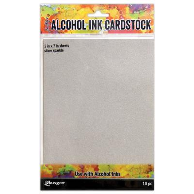 Ranger Tim Holtz Alcohol Ink Cardstock Silver Sparkle