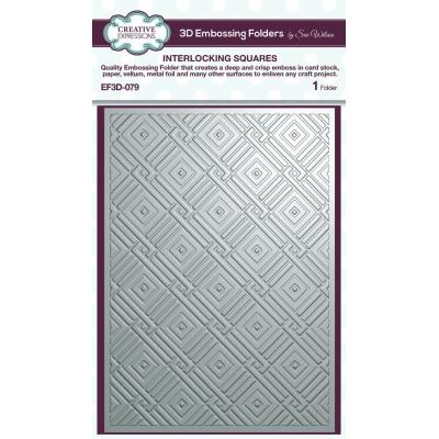 Creative Expressions 3D Embossing Folder - Interlocking Squares