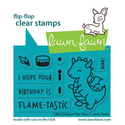 Lawn Fawn Stempel - Little Dragon Flip Flop