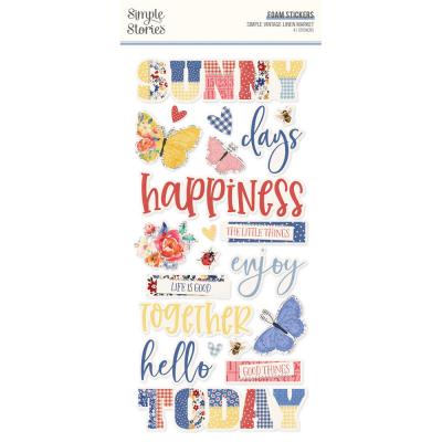 Simple Stories Simple Vintage Linen Market - Foam Stickers
