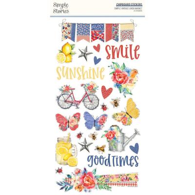 Simple Stories Simple Vintage Linen Market - Chipboard Stickers