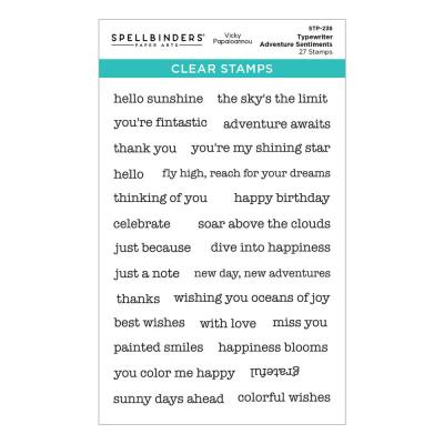 Spellbinders Stempel - Typewriter Adventure Sentiments