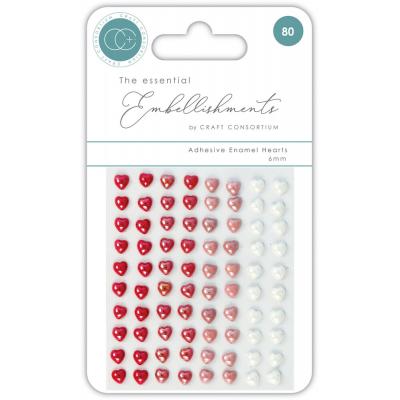 Craft Consortium Adhesive Enamel Hearts