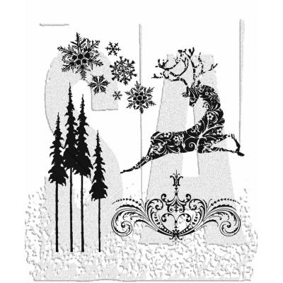 Stampers Anonymous Tim Holtz Stempel - Reindeer Flight