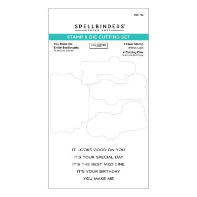 Spellbinders Stamp and Die Set - You Make Me Smile Sentiments