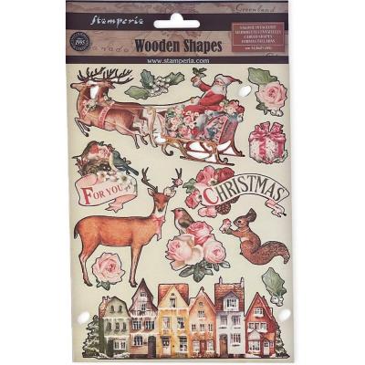Stamperia Pink Christmas - Colored Wooden Shape