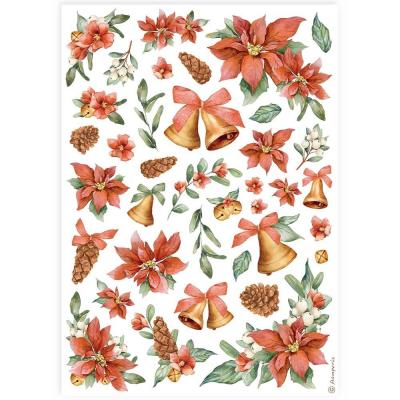 Stamperia Classic Christmas - Poinsettia and Bells
