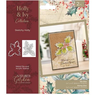 Crafter's Companion Holly & Ivy - Sketchy Holly