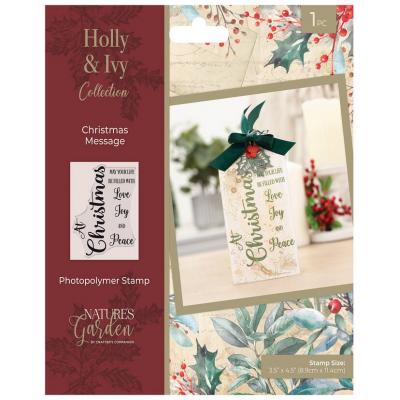 Crafter's Companion Holly & Ivy Clear Stamps - Christmas Message