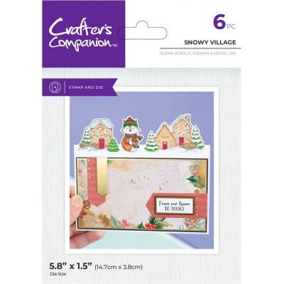 Crafter's Companion Festive Edge Stamp & Dies - Snowy Village