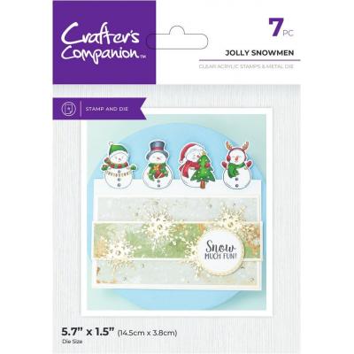 Crafter's Companion Festive Edge Stamp & Dies - Jolly Snowman