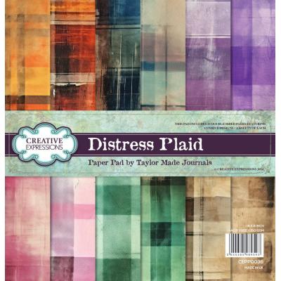 Creative Expressions Taylor Made Journals Paper Pad - Distress Plaid