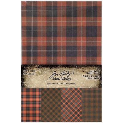 Idea-ology Tim Holtz - Halloween Kraft-stock Halloween Sparkle Plaid