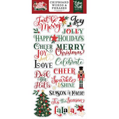 Echo Park Nutcracker Christmas - Chipboard Words & Phrases