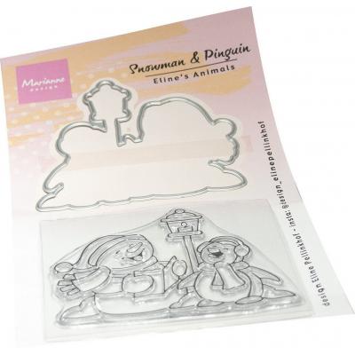 Marianne Design Stamp & Die Set - Eline's Animals Snowman & Penguin