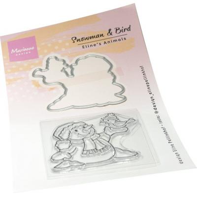 Marianne Design Stamp & Die Set - Eline's Animals Snowman & Bird