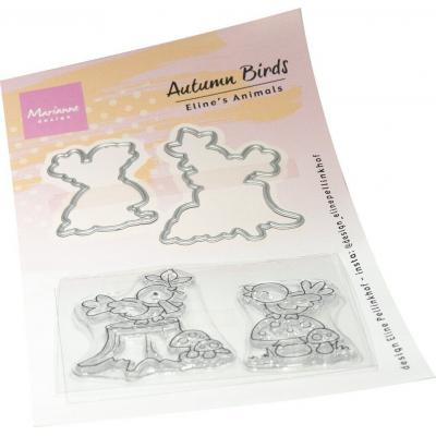 Marianne Design Stamp & Die Set - Eline's Animals Autumn Birds