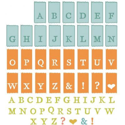Sizzix 49 and Market Framelits Dies - Tab Stamp Alpha