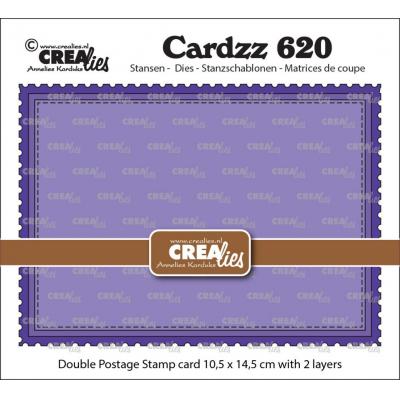Crealies Cutting Dies - Double Postage Stamp Card