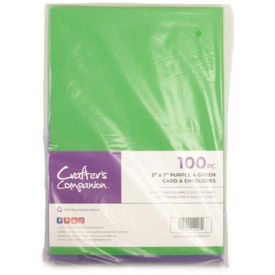 Crafter's Companion Card & Envelopes - Purple & Green