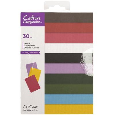 Crafter's Companion Layered Florals - Luxury Linen Card Pack