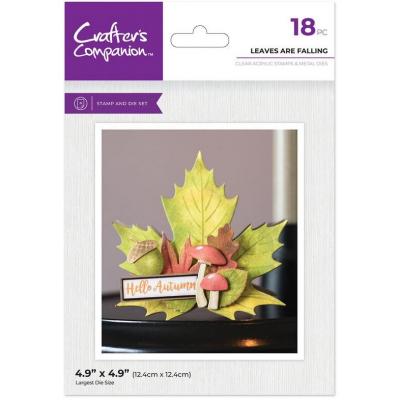 Crafter's Companion Halloween & Fall Stamp & Die - Leaves are Falling