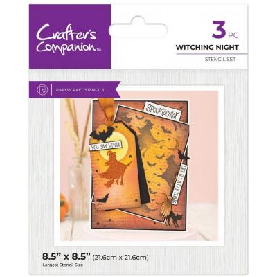 Crafter's Companion Halloween & Fall Glitter Stencil - Witching Night