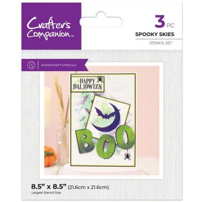 Crafter's Companion Halloween & Fall Glitter Stencil - Spooky Skies