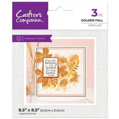 Crafter's Companion Halloween & Fall Glitter Stencil - Golden Fall