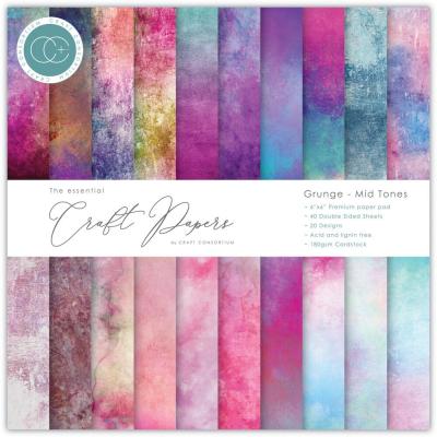Craft Consortium Essentials Paper Pad - Grunge - Mid Tones
