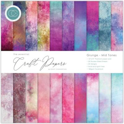 Craft Consortium Essentials Paper Pad - Grunge - Mid Tones