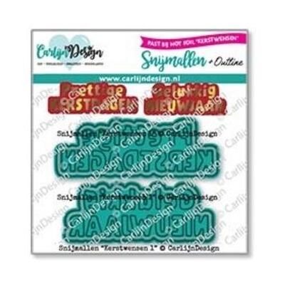 CarlijnDesign Cutting Dies - Kerstwensen 1 (NL)